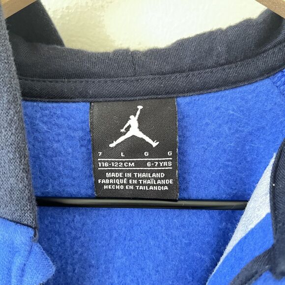 Nike Air Jordan Blue Hoodie Jacket Boys Full Front Zip Long Sleeve - 6/7 Years - Picture 5 of 8